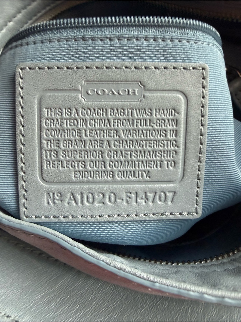Coach Zoe Leather hobo bag Baby Blue - Picture 11 of 13